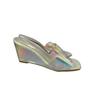 Madden Girl Women’s Rayne Slide on Wedge Sandals Iridescent Size 5 NWD
